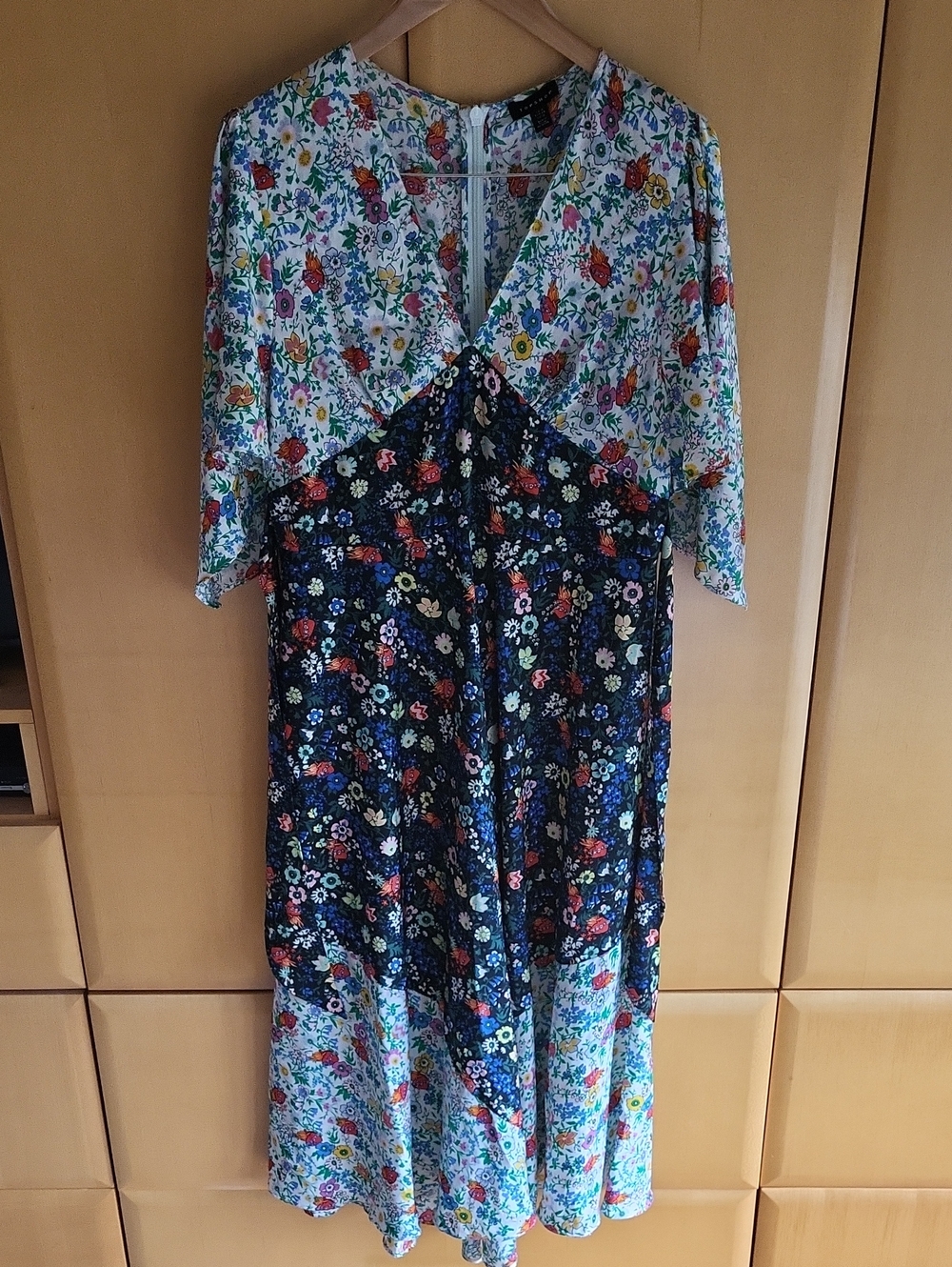 Topshop Floral Patchwork Midi Dress - Multicolor